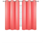 Coral Blackout Curtains 42 x 54 Inch Length Set of 2 Panels Grommet Bedroom - Image 2