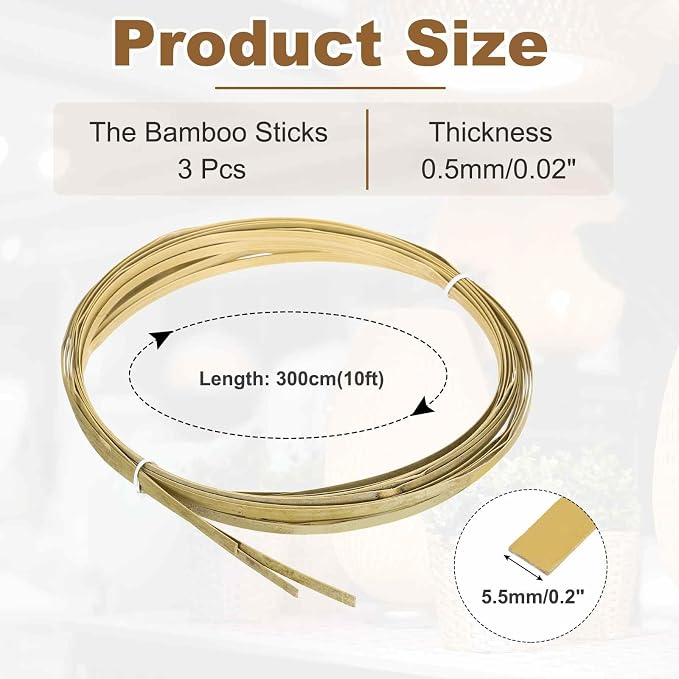 MECCANIXITY 3 Rolls Bamboo Strips - Image 2