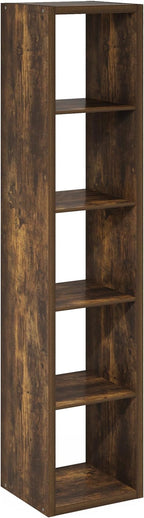 Furinno Cubicle Book Shelf, Vertical 5-Cube Bookshelf, Extra Thick Horizontally - Image 11