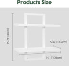 PHOENANCEE Floating Shelves for Wall, Display Hanging Shelf Set of 2, Modern - Image 3
