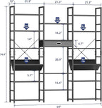 NUMENN Bookcases and Bookshelves Triple Wide 6 Tier Bookshelf, Large Etagere - Image 2