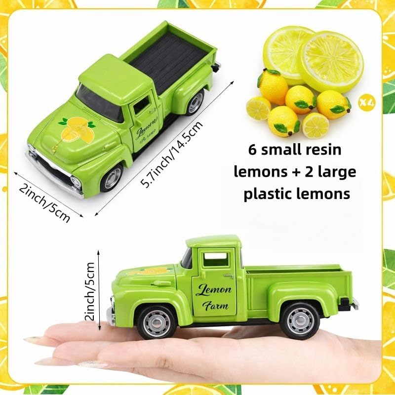 Lemon Truck Decor for Tiered Tray and Farmhouse Kitchen, Green, 5.7 Inch - Image 3