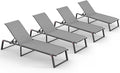 Aluminum Chaise Lounge Chair Outdoor, Foldable& No Assembly Patio Pool Lounge by Oasbira