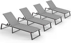 Aluminum Chaise Lounge Chair Outdoor, Foldable& No Assembly Patio Pool Lounge by Oasbira