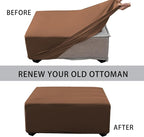 Super Stretch Ottoman Cover- Soft Form Fit Ottoman Cover Rectangular Ottoman - Image 4