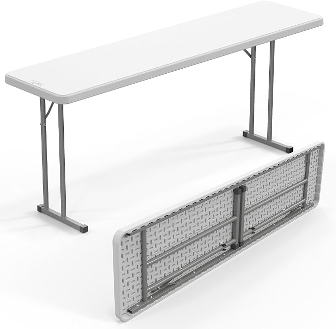 VINGLI 6 FT Narrow Folding Table, Home Work by VINGLI