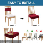 Smiry Waterproof Seat Covers for Dining Room Chairs Set of 4, Stretch Jacquard - Image 5