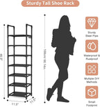 LANTEFUL Tall Shoe Rack 7 Tier Narrow Shoe Shelf Storage - Image 3