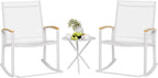 Shintenchi 3 Piece Outdoor Rocking Bistro Set, Textilene Fabric Small Patio by Shintenchi%7CFurnitureMadeforRealLife