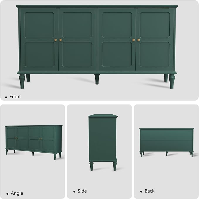ARTPOWER 58'' Mid-Century Modern Buffet Storage Cabinet - Image 2