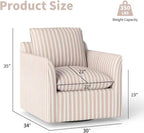 INZOY Swivel Accent Chair Set of 2, Upholstered Square Chair - Image 2
