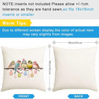 RABUSOFA Easter Pillow Covers 18x18 inch Easter Decorations Pink Birds Colorful - Image 6