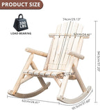Outvita Wooden Rocking Chair Set of 2, Fir Log Adirondack Rocker, Outdoor Wood - Image 3