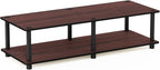 Furinno Just No Tools Dark Cherry Wide Television Stand by Furinno-FitsYourSpaceFitsYourBudget