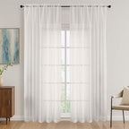 Ivory Bedroom Curtains 2 Panel Sets 90 Inch Length, 59 Inch Extra Wide Light by OVZME