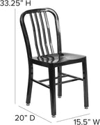 Flash Furniture Commercial Grade Black Metal Indoor-Outdoor Chair - Image 3