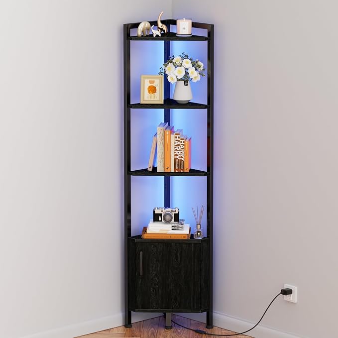 Furnulem Corner Shelf, 5-Tier Corner Cabinet by Furnulem