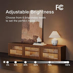 POVISON Mid Century Modern Wood Slatted TV Stand - Image 7