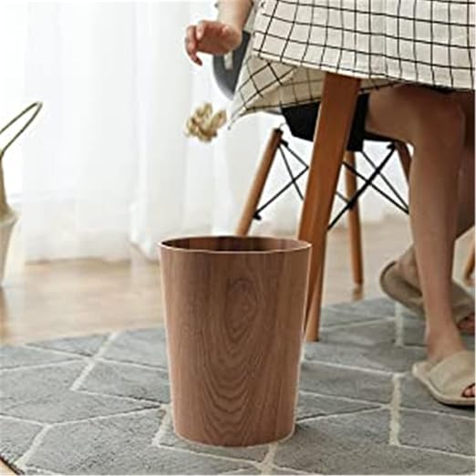 2.3 Gallons Wood Trash Can Wastebasket - Image 6