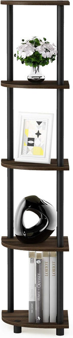 Furinno TURN-N-TUBE Corner Shelf Set of 2, 5-Tier Corner Bookshelf, Open - Image 6