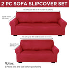 Peryiter 2 Pcs Sofa Covers Couch and Loveseat Covers Set Stretch Sofa Slipcover - Image 2