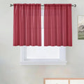 SpaceDresser Basic Rod Pocket Sheer Voile Window Curtain Panels Burgundy 1 Pair by SpaceDresser