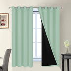 Yakamok Light Sage 100% Blackout Curtains 63 Inches Long 52" Wide, 2 Panels | by Yakamok