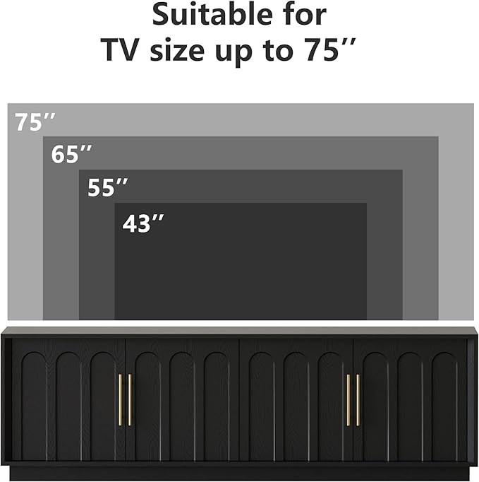 FORTUNETEC TV Stand for 75 Inch TV, Minimalist Media Console - Image 5