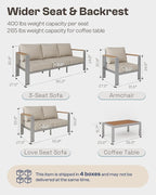Aluminum Outdoor Patio Furniture Set - Image 8