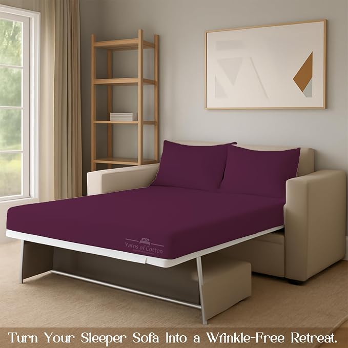 Sleeper Sofa Bed Sheet, 100% Cotton 400 Thread Count, 4 Piece Set, Deep Pocket - Image 7