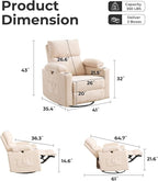 Rocking Chair Nursery with Adjustable Armrests, Electric Glider Recliner - Image 2