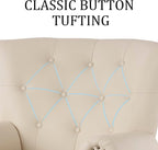 Modern Accent Chair Set of 2, PU Leather Armchair - Image 8