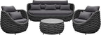 TWT Outdoor Patio Furniture Set-6 Pieces Aluminum Sectional Sofa, Metal Patio - Image 3