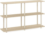 Furinno Turn-N-Tube No Tools 3-Tier Rectangle Side Display Rack, Bauhaus - Image 6