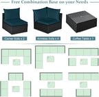 Tangkula 7 Piece Patio Furniture Set, Outdoor Wicker Sectional Sofa - Image 8
