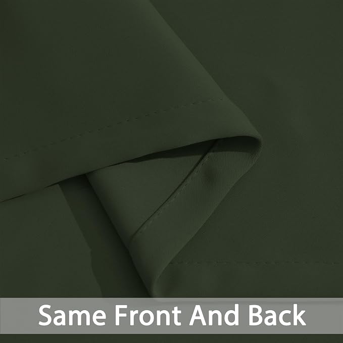 Yakamok Room Darkening Curtains 52x96 inch Length Greyish Green-Living Room | 2 - Image 7
