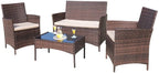 Homall 4 Pieces Outdoor Patio Furniture Sets Rattan Chair Wicker Set, Outdoor by Homall