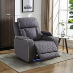 Matte Leather Power Recliner Sofa Set - Image 8