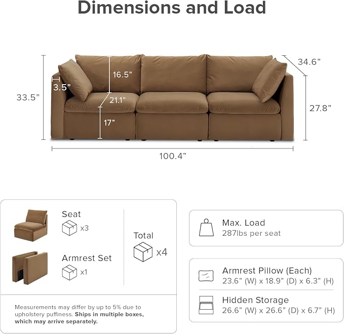 mopio Oversized Modular Sectional Sofa - Image 2
