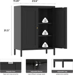 YAUWOH Small Metal Cabinet, Bathroom Storage Cabinet - Image 3