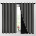 Yakamok Dark Grey 100% Blackout Curtains 63 Inches Long 62" Wide 2 Panels | by Yakamok