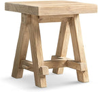 Hawthorne 18" Square Reclaimed Elm Trestle Side Table Heritage Light Natural - Image 6