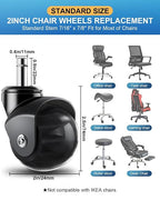 RidRed Office Chair Wheels Replacement Heavy Duty 2 Inch Roller Blade Wheels - Image 6