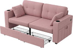 67" Small Loveseat Couch with Storage, USB Charging and Cup Holder, Space - Image 9