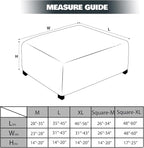 NeColorLife Rectangle Ottoman Cover Jacquard Fabric Ottoman Slipcover Thick - Image 4