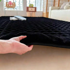 Black Rabbit Plush Rug 8'x10', Fluffy Faux Fur Shaggy Area Rug - Image 8