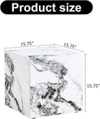 Side Table, End Table with White Marble Grain, Modern Beside Sofa Couch Tables - Image 2