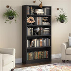 Bush Home Tall 5 Shelf Bookcase, 5 Tier Bookshelf Storage Cabinet - Image 2