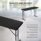 VINGLI 4 FT Narrow Folding Table, Home Work - Image 3