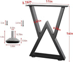 Metal Bench Legs 16 Inch Double Triangle Coffee Table Legs End Table Legs - Image 6